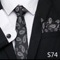Tie Pocket Squares Cufflink Necktie Set