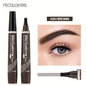 1pc Eyebrow Pencil Waterproof 4 Split Tip 6 Colors