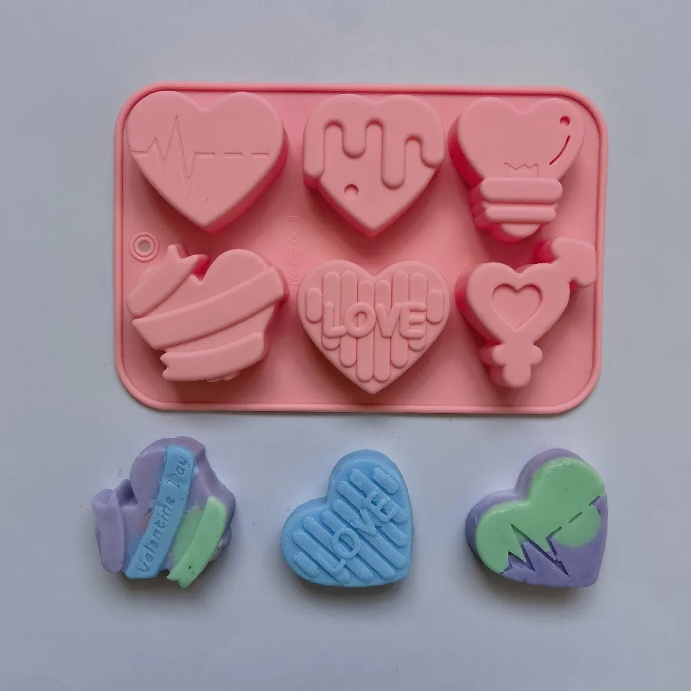 55 Small Heart Shaped Silicone Cake Mold Heart Chocolate Pastry Molds DIY Baking Decoration Kitchen Ice Cube Crystal Epoxy Mould
