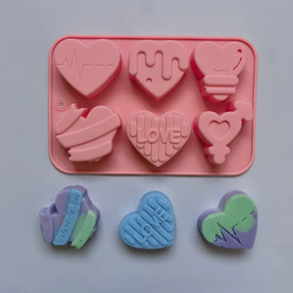 55 Small Heart Shaped Silicone Cake Mold Heart Chocolate Pastry Molds DIY Baking Decoration Kitchen Ice Cube Crystal Epoxy Mould
