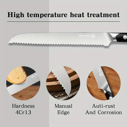 Commercial luxury kitchen knife 6-piece set, steel precision forge high-end kitchen knife, log handle, professional chef's knif