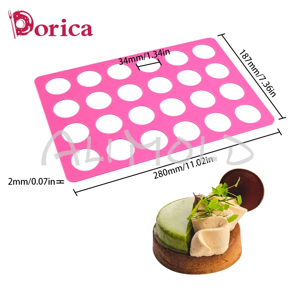 Round Silicone Chablon Mold – Cheese, Chocolate & Cookie Stencil Mat for Cake Decorating