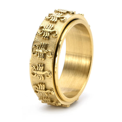 Rotating Scorpion Ring for Men Titanium Steel Gothic Stress Relief Jewelry Punk Finger Ring Unique Anxiety Fidget Toy Gift