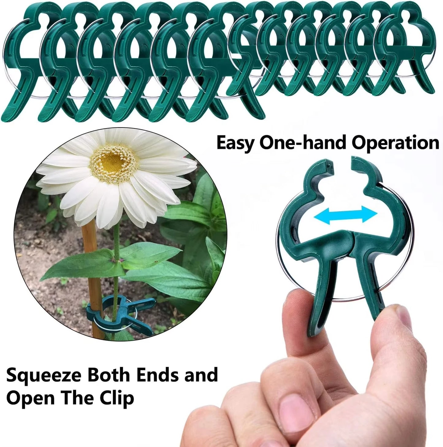 10/100pcs Plant Fixed Clips Reusable Garden Greenhouse Bracket Garden Plants Vine Climbing Clamp Flower Tomato Support Fastener