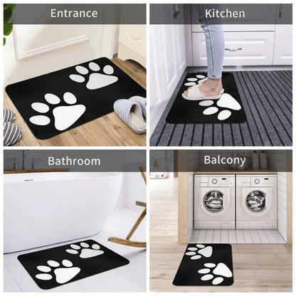 Personalized Paw Prints Dog Doormat Mat Anti-Slip Animal Kitchen Bath Balcony Rug Carpet 40*60cm