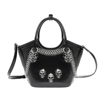Devil Fashion Gothic Bucket Bag – Portable Punk Crossbody Handbag for Women