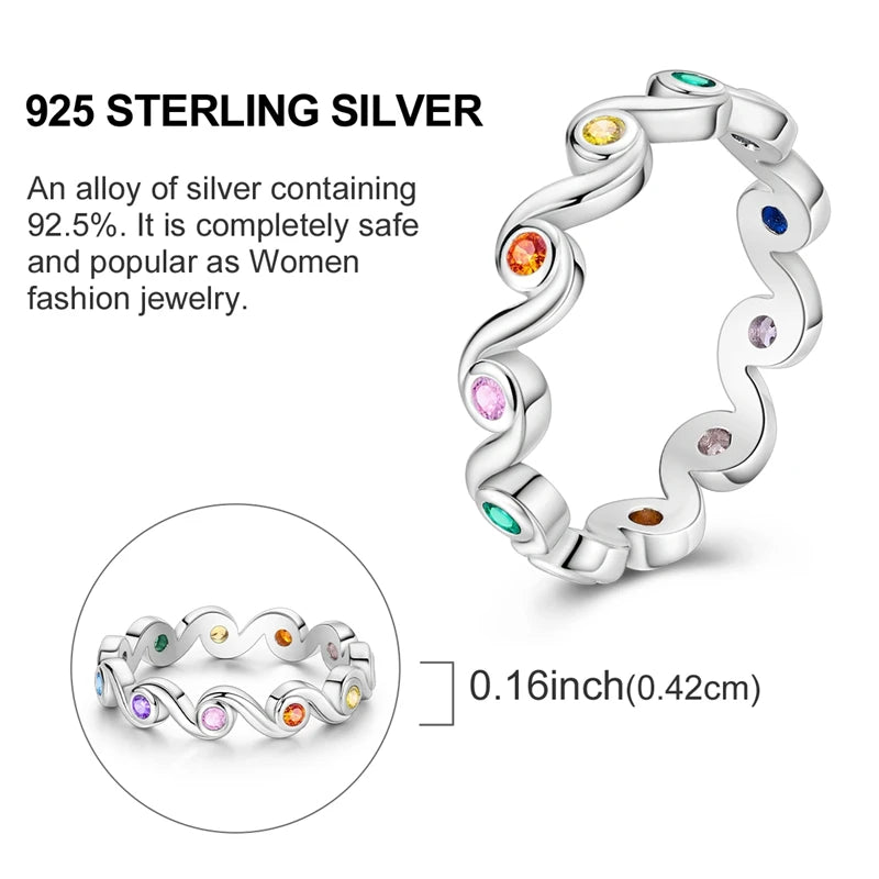 Rings Original 925 Sterling Silver Rings Simple Zircon Heart Ring For Wedding Valentine's Day Women Ring Jewelry Gift
