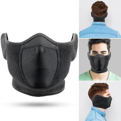Fleece Thermal Neck Warmer with Ear Cover: Winter Scarf, Mask, and Bandana for Men and Women - Ideal for Skiing, Cycling, Snowboarding, and Hiking