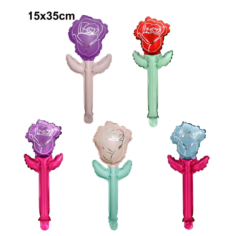 0/30/50pcs Mini Love Flower Balloons – Bouquet‑Style Heart Balloons for Valentine’s Day, Mother’s Day & Wedding DIY Decor