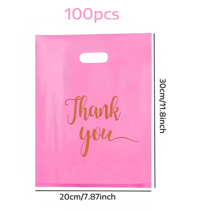 100pcs gift bags, thanks, thanksgiving, Christmas, weddings, birthdays, small business supplies, clothing bags, business gifts