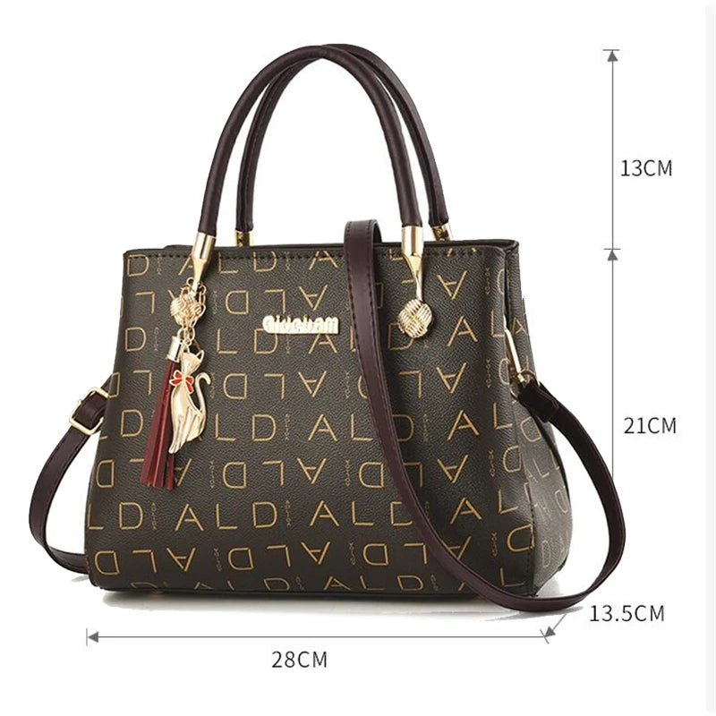 PU Leather Ladies Luxury Designer Large Capacity Shoulder Bag