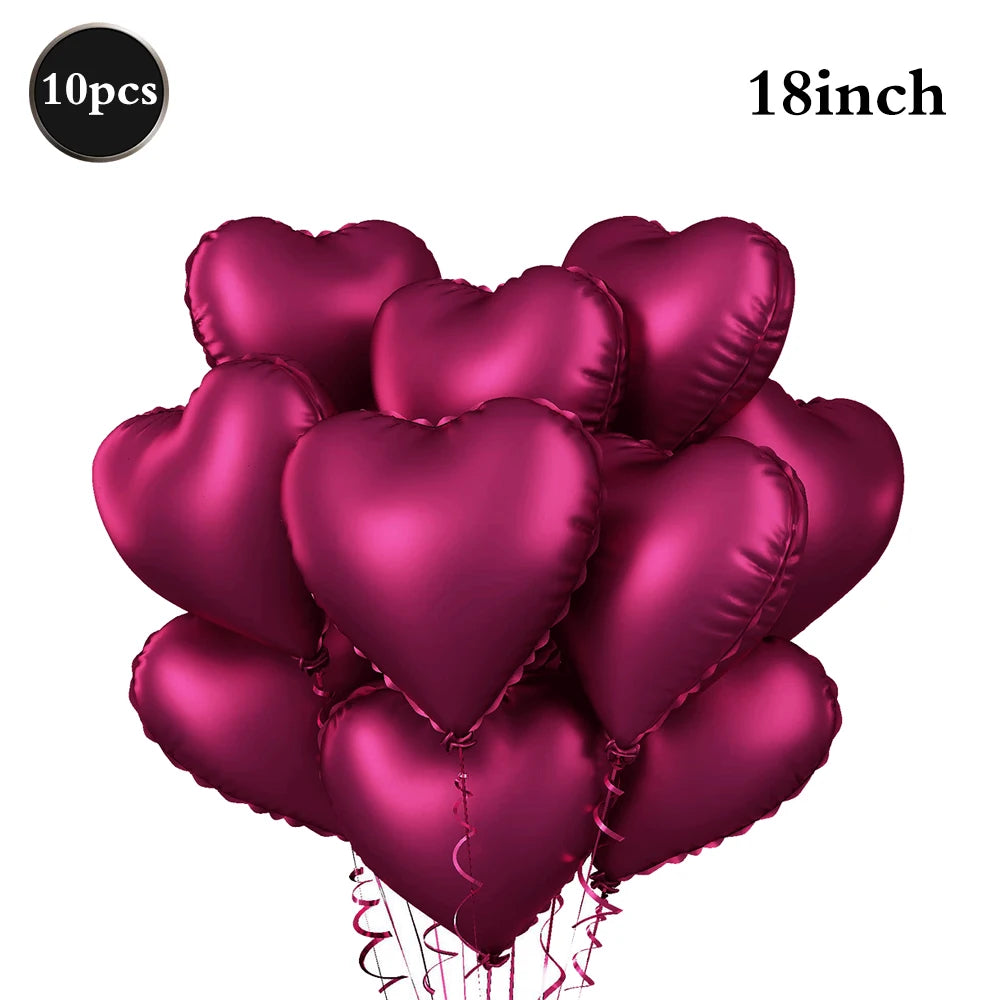 Heart-shaped Balloons 63inch Giant Foil Balloon Bright Pink Red Romantic Wedding Night Valentine's Day Anniversary Party Decor
