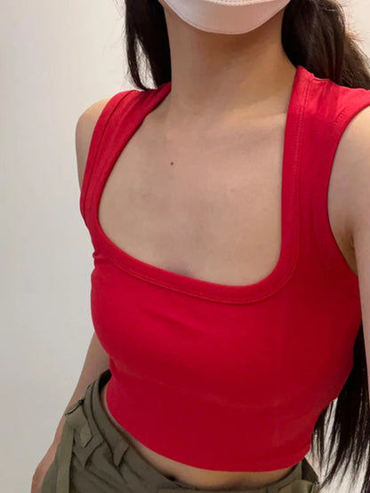 Deep Square Collar Crop Top
