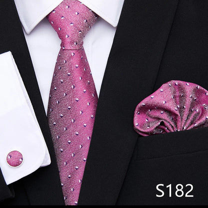Tie Pocket Squares Cufflink Necktie Set