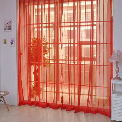 Transparent Solid‑Color Window Gauze Curtains – Light‑Luxury Sheer Panels for Weddings & Home Decor, Easy to Install