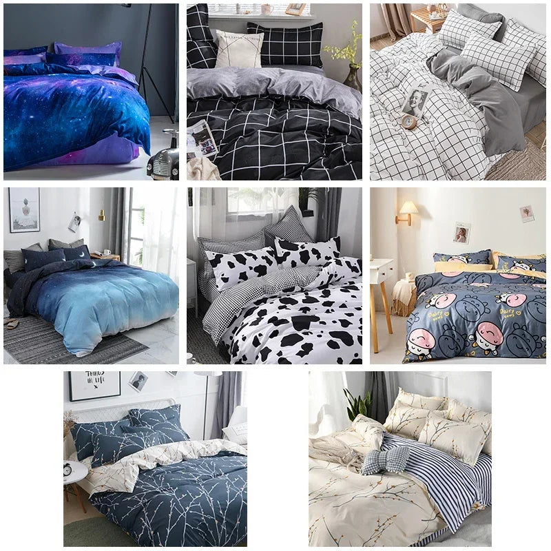 2/3piece Cartoon Animal Starry Sky Print Bedding Set, A Duvet Cover and A Pair of Pillowcases (no Padding), Suitable for Bedroom