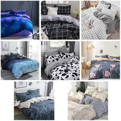 2/3piece Cartoon Animal Starry Sky Print Bedding Set, A Duvet Cover and A Pair of Pillowcases (no Padding), Suitable for Bedroom
