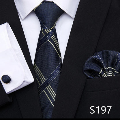 Tie Pocket Squares Cufflink Necktie Set