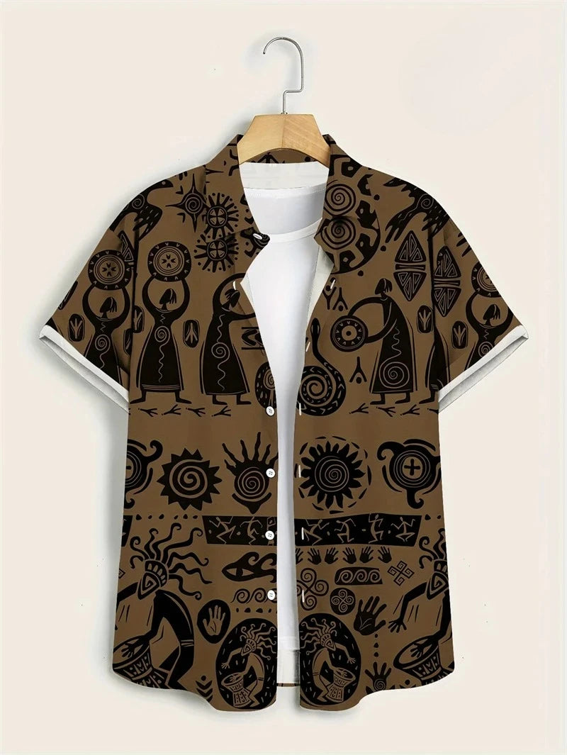 Men’s 3D Paisley Hawaii Shirt – Oversized Boho Summer Top
