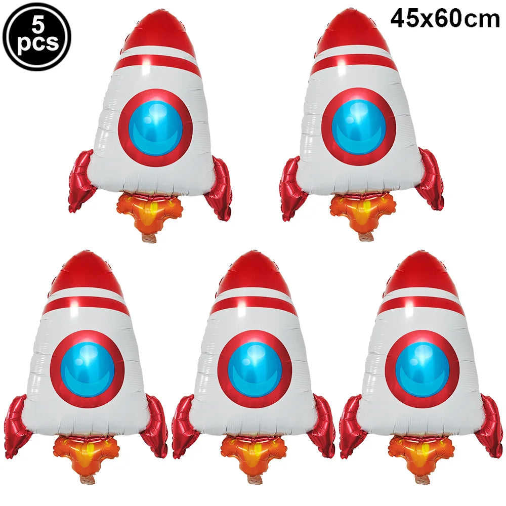 4D Standing Astronaut Spaceman Balloons Rocket Foil Balloons Kids Toys Baby Shower Outer Space Themed Birthday Party Decorations