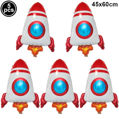 4D Standing Astronaut Spaceman Balloons Rocket Foil Balloons Kids Toys Baby Shower Outer Space Themed Birthday Party Decorations