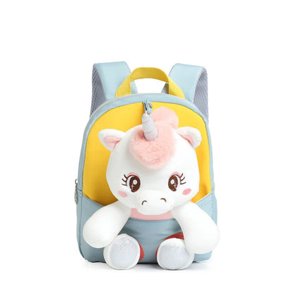 3D Unicorn Plush Kids Backpack – Toddler Girls Kindergarten Schoolbag & Stuffed Toy Bag