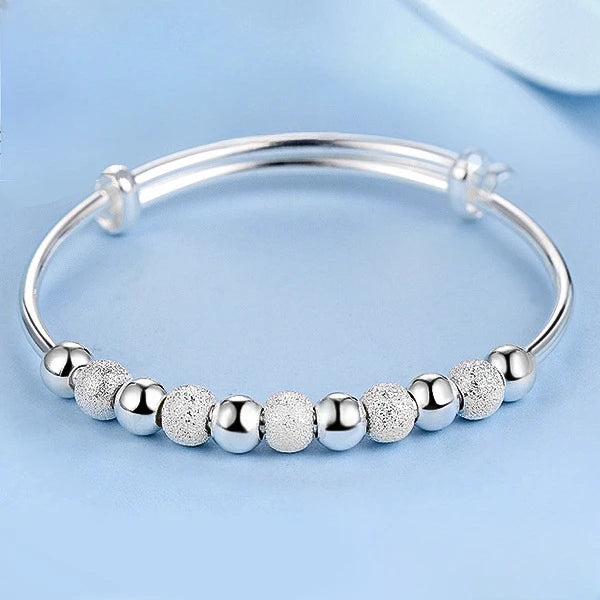 925 Sterling Silver Full-blown Flowers Bracelet