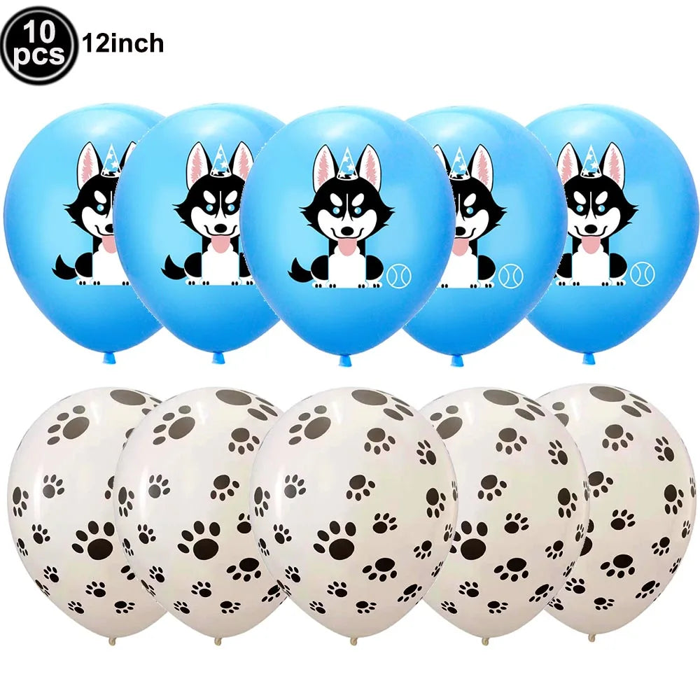 Dog Birthday Party Decorations 12inch Latex Print Animal Balloons Cute Pet Puppy Theme Baby Shower Birthday Party Decor Supplies