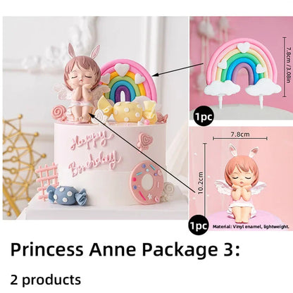 Angel Wing Princess Cake Topper – Fairy Ballet Dance Girl Decor for 1st Birthday, Gender Reveal & Baby Shower
