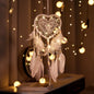 Heart Shaped LED Dream Catcher with Feathers Car Hanging Ornaments Home Wall Decor Fairy Lights for Bedroom Gift