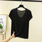 Women’s Plus Size U‑Neck Modal T‑Shirt (L–6XL) – Short Sleeve Solid Color Loose Tee