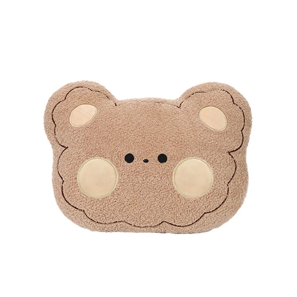 Furry Anti Slip Car Warm Seat Cushion Cartoon Soft Winter Seat Cushion Universal Plush Bear Car Cushion Interior Accessories
