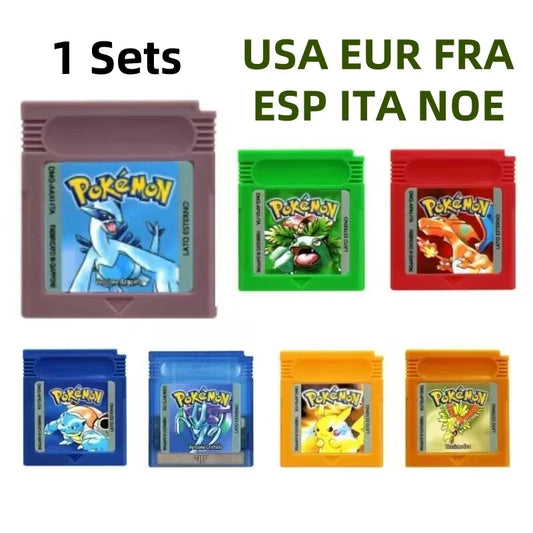 GBC Game Cartridge 16Bit Video Game Console Card Pokemon Red Green Silver Blue Crystal Golden Yellow USA/EUR/FRA/ITA/ESP/NOE