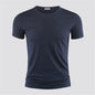 Men's Pure Color V Collar Short Sleeved T-Shirt