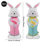 2Pcs Self Standing Easter Bunny Balloons Giant Bunny Carrot Chick Foil Balloon Easter Egg Decoration Home Holiday Party Supplies