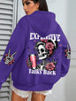 Women's Loose Multicolor Pullovers Fleece Pocket Hoody