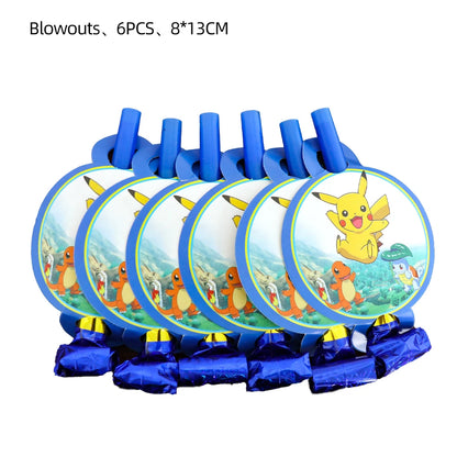 Pokémon birthday party decoration Balloon Disposable Tableware Tablecloth Straws Cup Plates Baby Shower Supplies