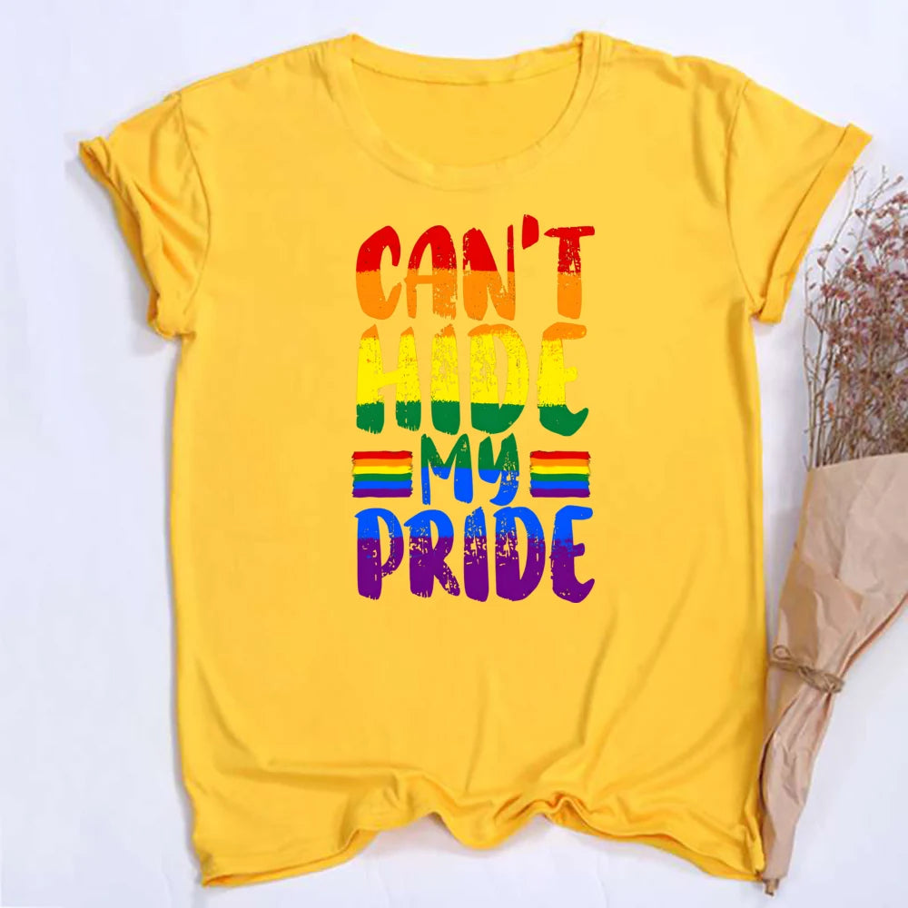 Rainbow Can't Hit My Pride Print Women Tshirt