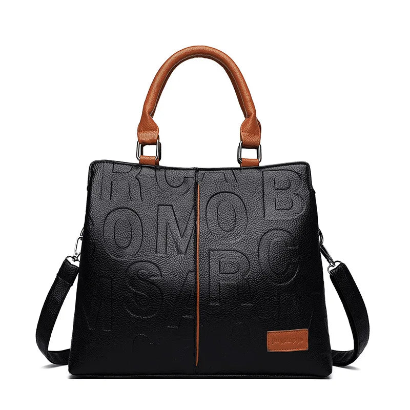 PU Leather Ladies Luxury Designer Large Capacity Shoulder Bag
