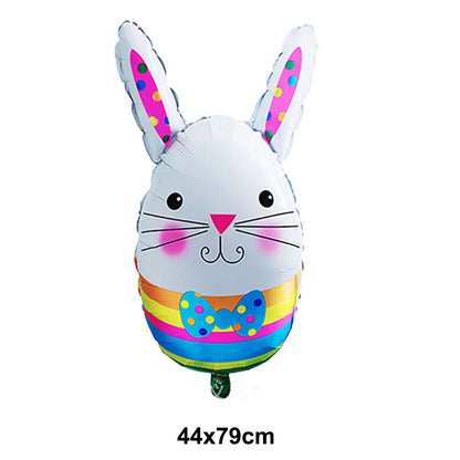 Cute Cartoon White Bunny Aluminum Foil Balloons Rabbit Happy Easter Party Decoration Supplies Children Favor Birthday Party Gift