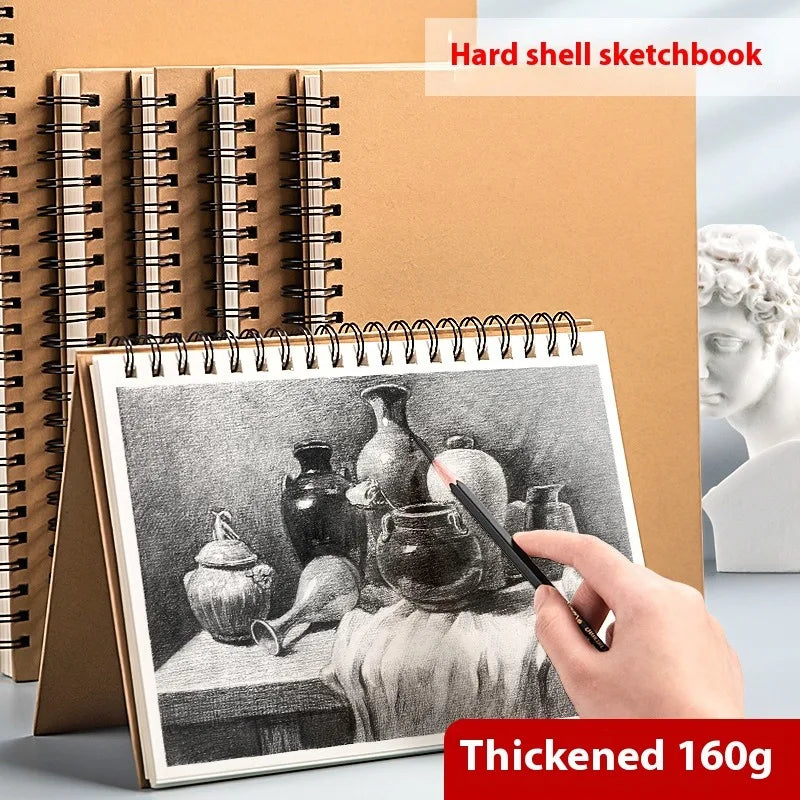 Borrence Spiral Sketchbook – Thick 160 GSM Paper in A3/A4/A5/8K/16K Sizes for Drawing, Watercolor & Art School Use