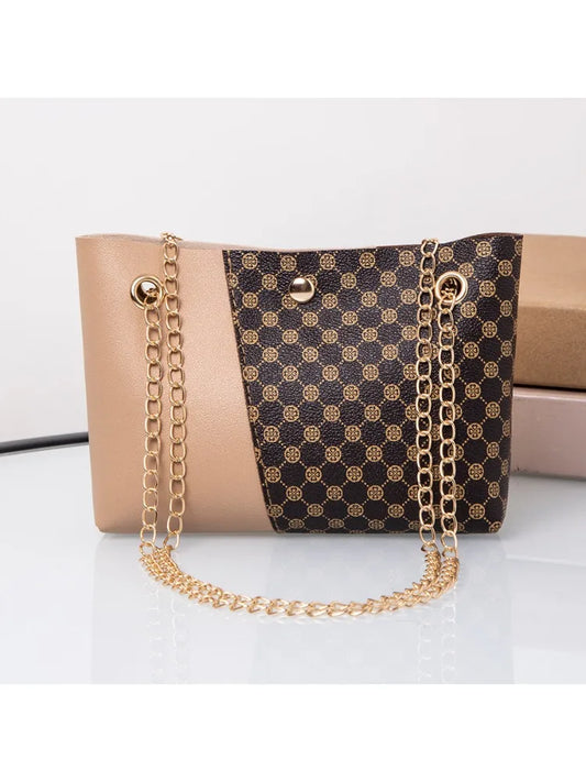 Bag 2024 new trendy fashion polka dot printing chain bucket bag one shoulder messenger bag one piece delivery