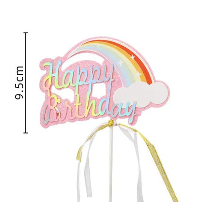 Smiling Face Cloud Rainbow Cake Topper Birthday Cake Baby Shower Kids Christening Birthday Party Wedding Cake Topper Decoratings