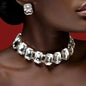 Stonefans Bride Crystal Necklace Earrings Set Bridesmaid Wedding Jewellry Two Pieces Choker Necklace Prom Costume Jewelry Sets