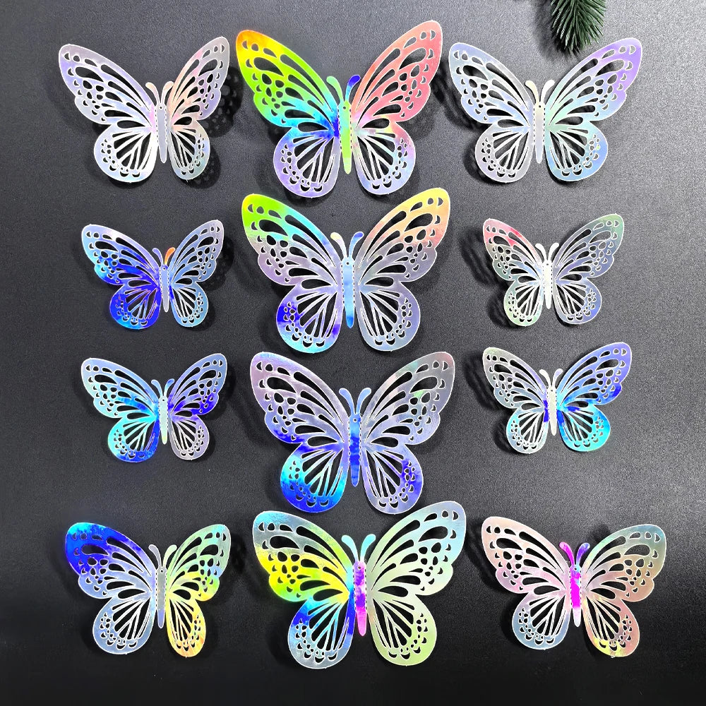 Purple Pink Butterfly Cake Decoration Happy Birthday Cake Topper Wedding Birthday Party Dessert Baking Decoration