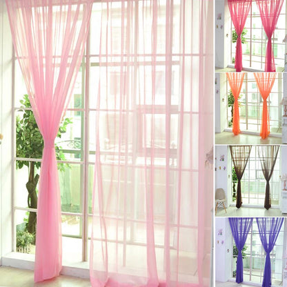 Transparent Solid‑Color Window Gauze Curtains – Light‑Luxury Sheer Panels for Weddings & Home Decor, Easy to Install