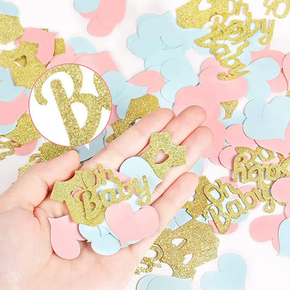100/200Pcs Little Cutie Orange Baby Shower Confetti Decoration with Gold Baby Confetti for Gender Reveal Tangerine Party Decor