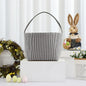Seersucker Easter Basket Halloween Stripped Bucket Kids Boys Girls Egg Hunt Carrying Gift Tote Bag Toys Party Decoration
