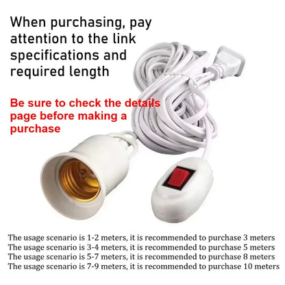 E27 LED Lamp Base with Switch – Universal Screw Socket Adapter for DIY Lighting