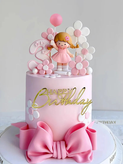 Princess Flower Cake Topper – Happy Birthday Decoration for Girl’s 1st Birthday, Baby Shower & Party Gift Box